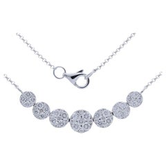 14K Weißgold Moonlight Kollektion Runde Cluster-Halskette - 1,25 Karat Diamanten