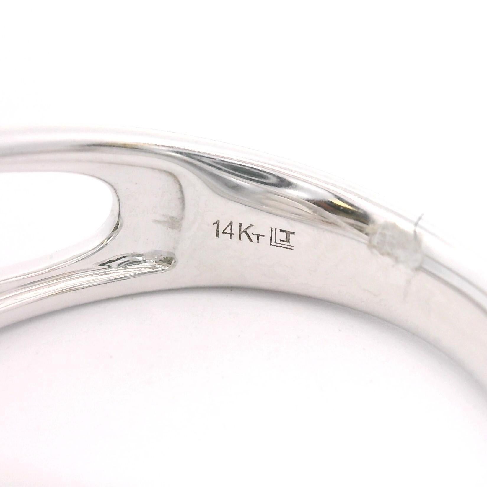 Oval Cut 14k White Gold Moonstone and Diamond Eternity Band Ring Size 7