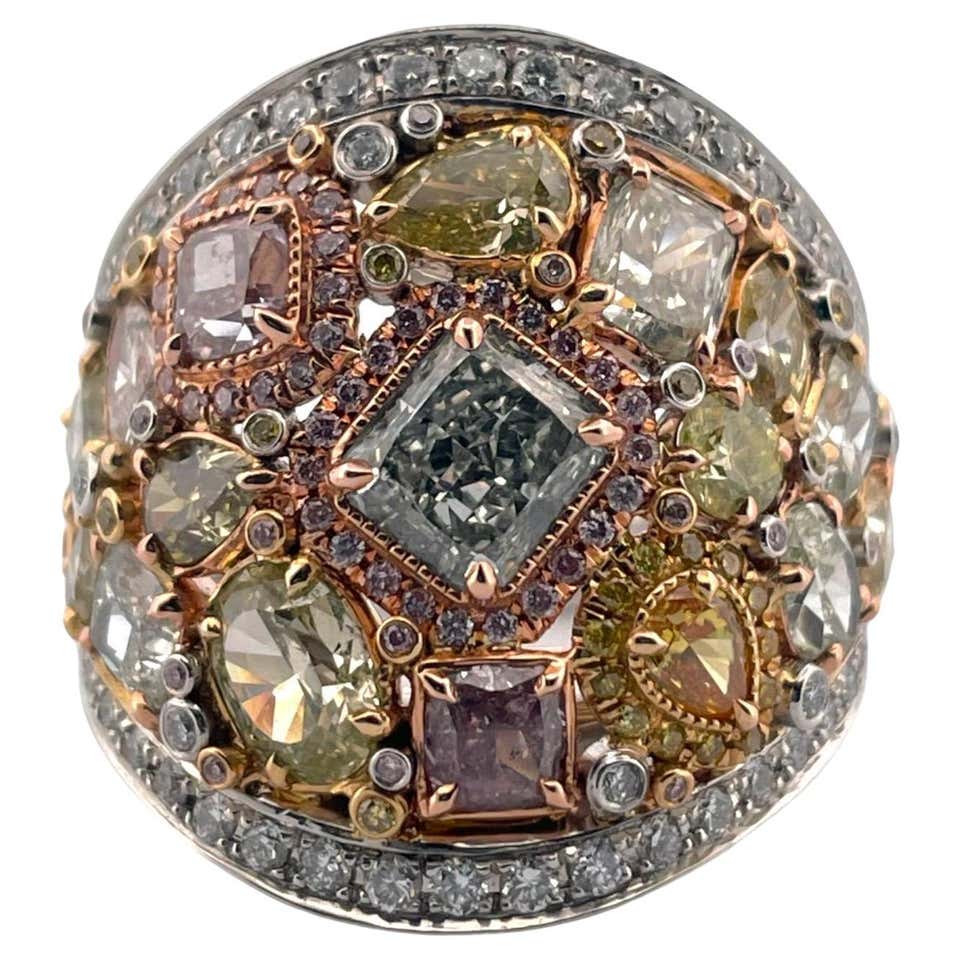 Contemporary Multi Diamond Rings Multi Colored Diamond Ring - 296 For Sale on 1stDibs | multi colour ...