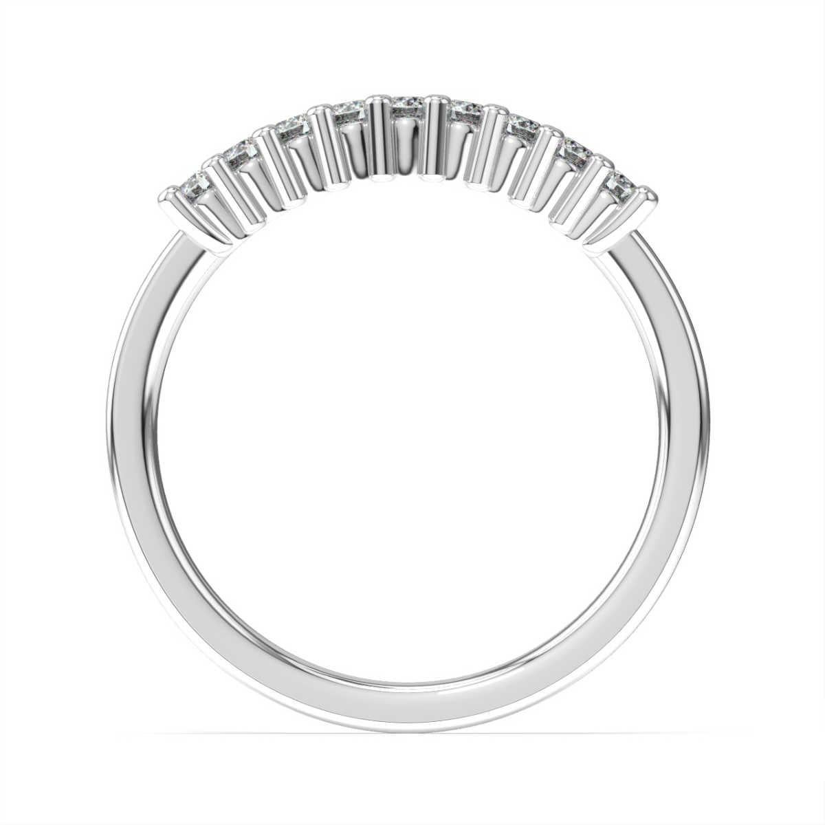 This petite ring features 9 perfectly matched round brilliant diamonds prong set.Experience the difference!

Product details: 

Center Gemstone Color: WHITE
Side Gemstone Type: NATURAL DIAMOND
Side Gemstone Shape: ROUND
Metal: 18K White Gold
Metal