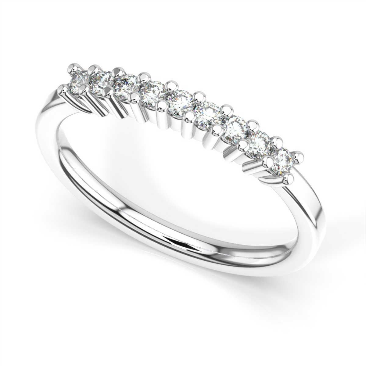 Round Cut 14K White Gold Muareen Petite Diamond Ring '1/4 Ct. Tw' For Sale