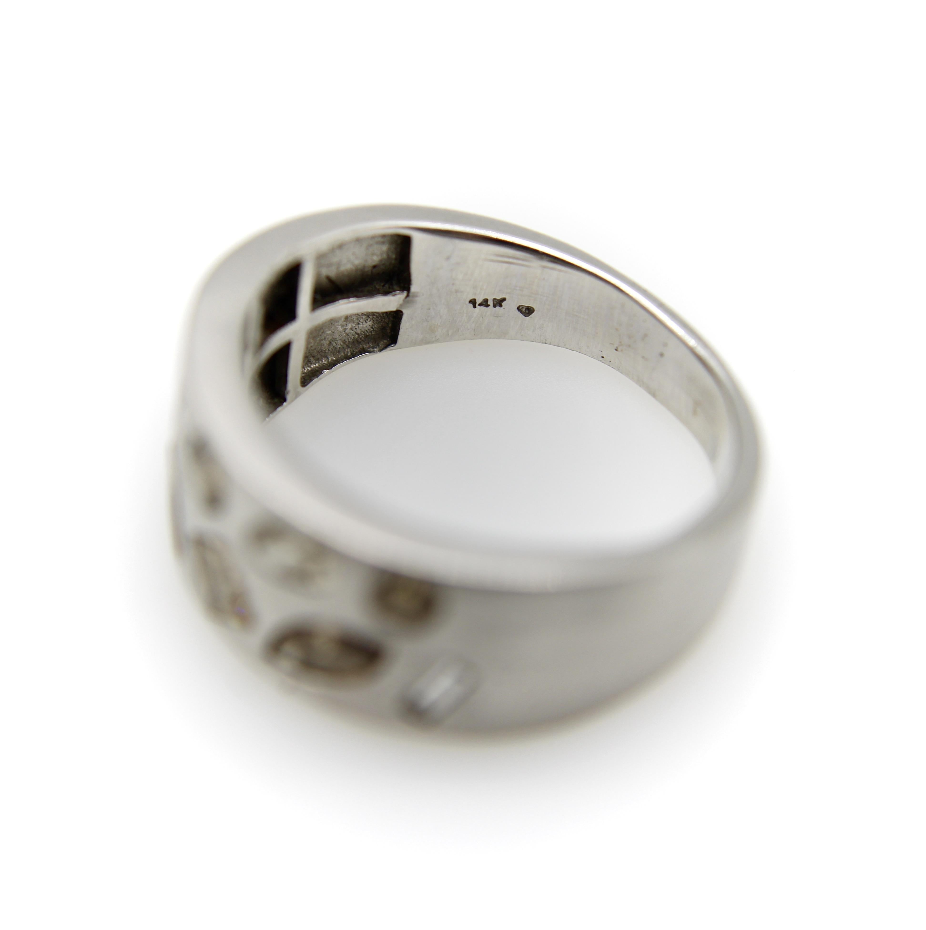 Bague Confetti en or blanc 14 carats avec diamants multicolores en vente 1