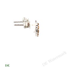 14k White Gold Multi Fancy Color .4 Carat Diamond Heart Earring Stud