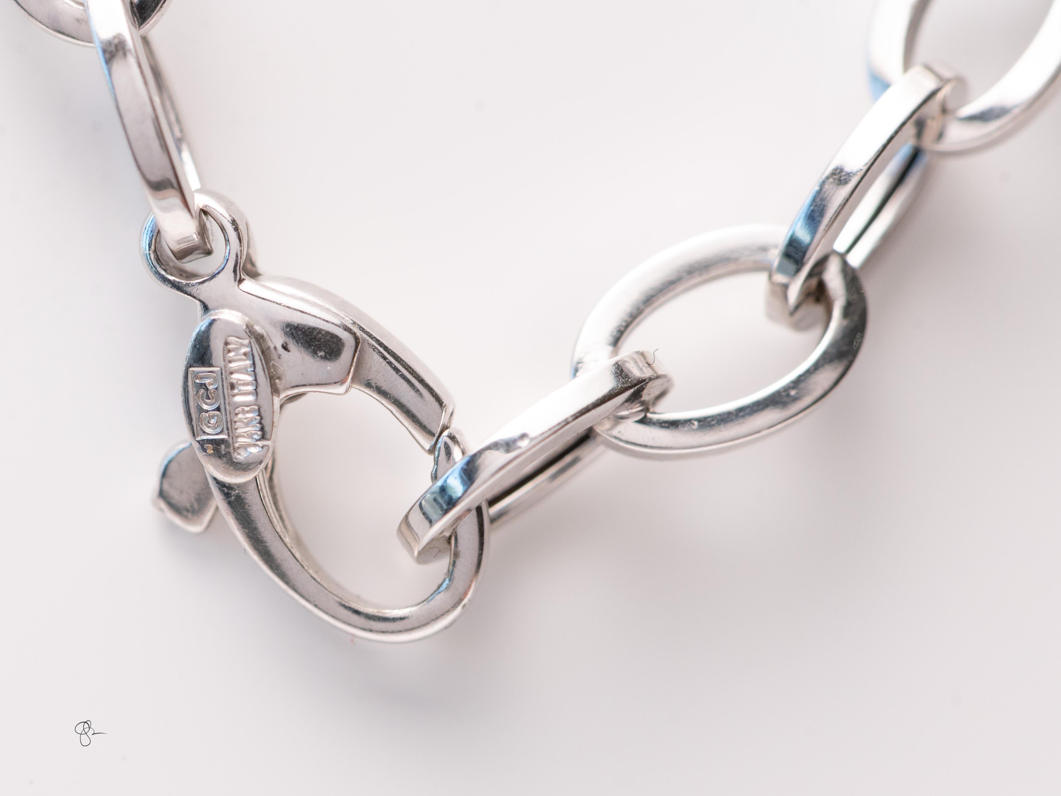 Collana a stazioni con più pietre preziose in oro bianco 14k - Ametista, Citrino e Topazio blu in vendita 2