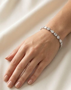 14K White Gold 9.41ct Mixed-Shape Diamond Tennis Bracelet, 7 Inches