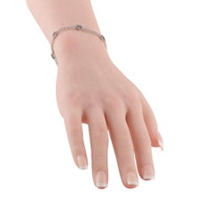 Pulsera de oro blanco de 14 quilates con zafiros multicolores en forma de estrella MF20-070726