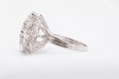 14k White Gold Multi-Shape Diamond Cocktail Ring 2 Carat Total