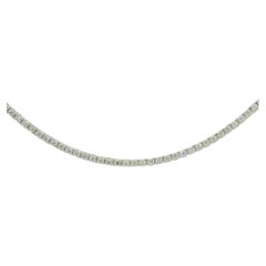 14k White Gold Natural 3.50 Carat Diamond Adjustable Tennis Necklace