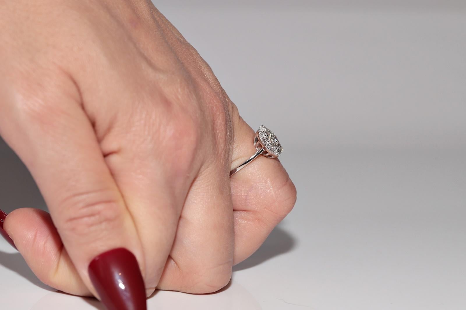14k White Gold Natural Baguette Cut Diamond And Brilliant Cut Diamond Ring 9