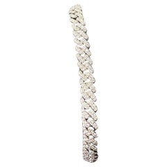 Catena cubana con diamanti naturali in oro bianco 14k - 4,76 carati 25,6 grammi