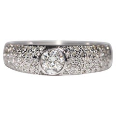 14k White Gold Natural Diamond Decorated Band Ring