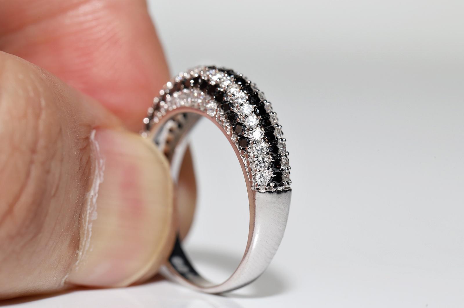 14k Weißgold Natürlicher Diamant Dekorierter Deko-Ring mit Diamanten im Angebot 8