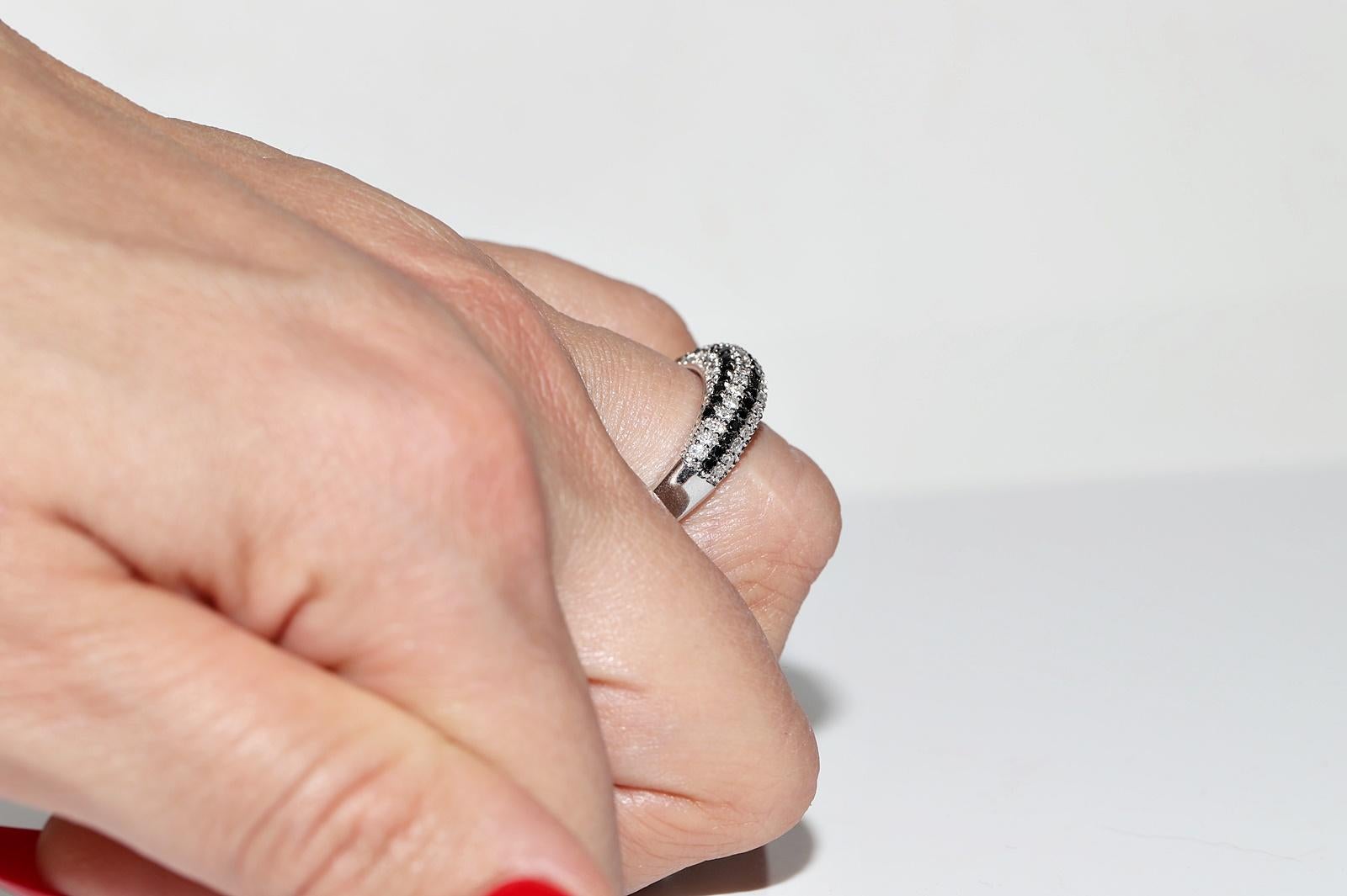 14k Weißgold Natürlicher Diamant Dekorierter Deko-Ring mit Diamanten im Zustand „Gut“ im Angebot in Fatih/İstanbul, 34