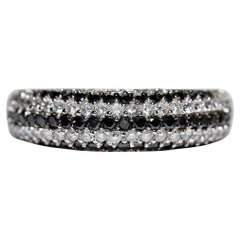 Bague en or blanc 14k ornée de diamants naturels