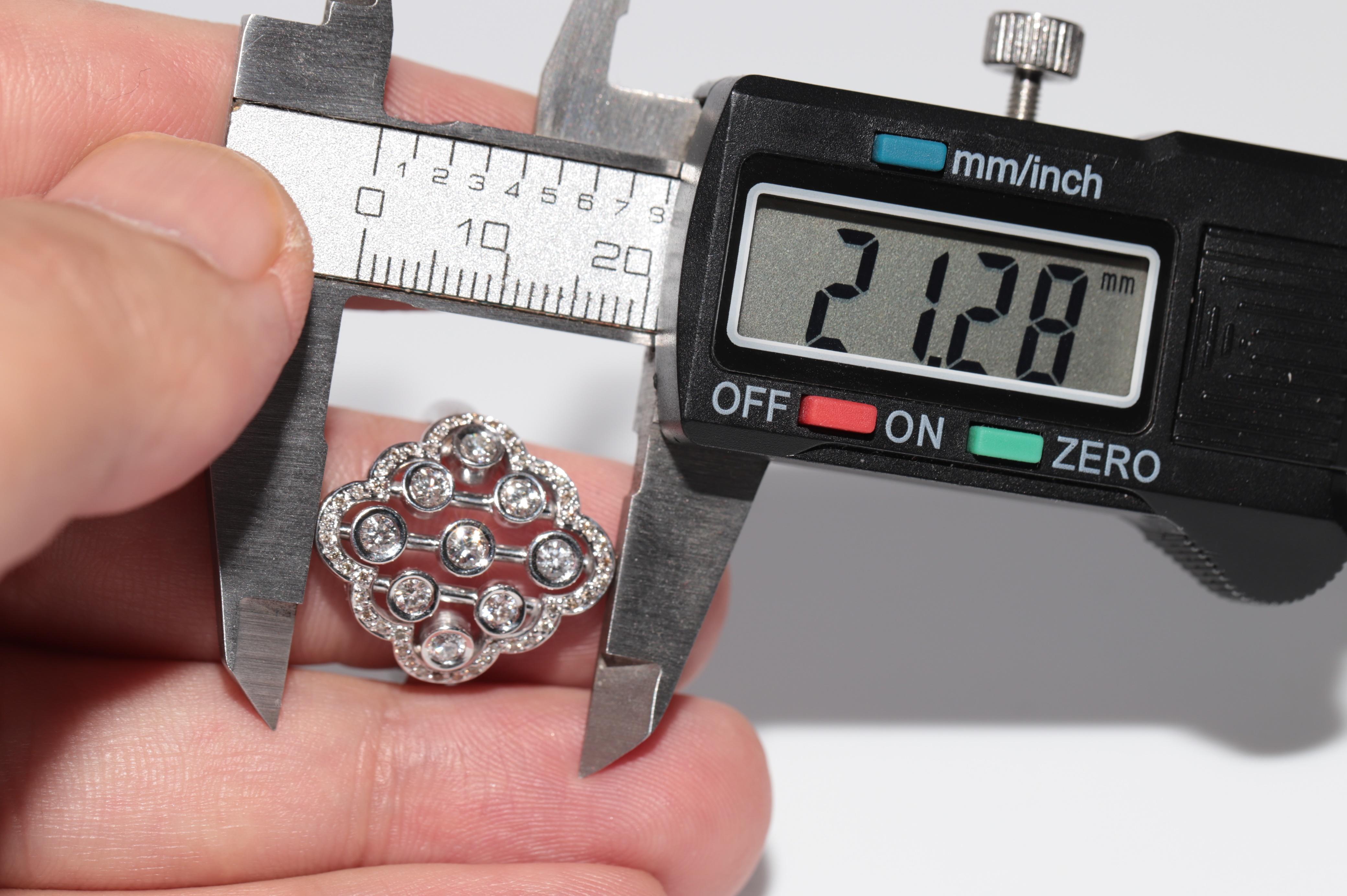 14k White Gold Natural Diamond Decorated Navette Ring For Sale 5