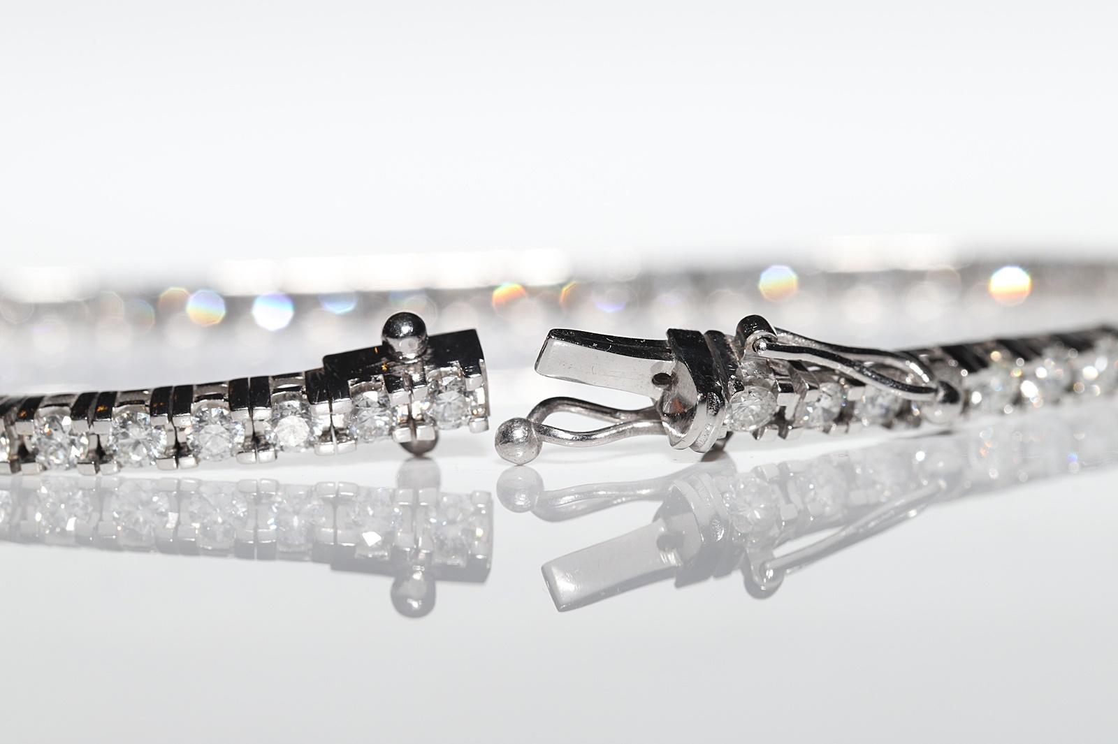 Bracciale Watervay decorato con diamanti naturali in oro bianco 14k in vendita 6