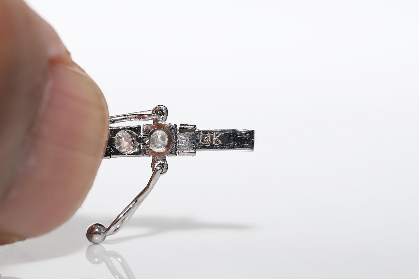 14k Weißgold Naturdiamant verziert Watervay Armband im Angebot 7