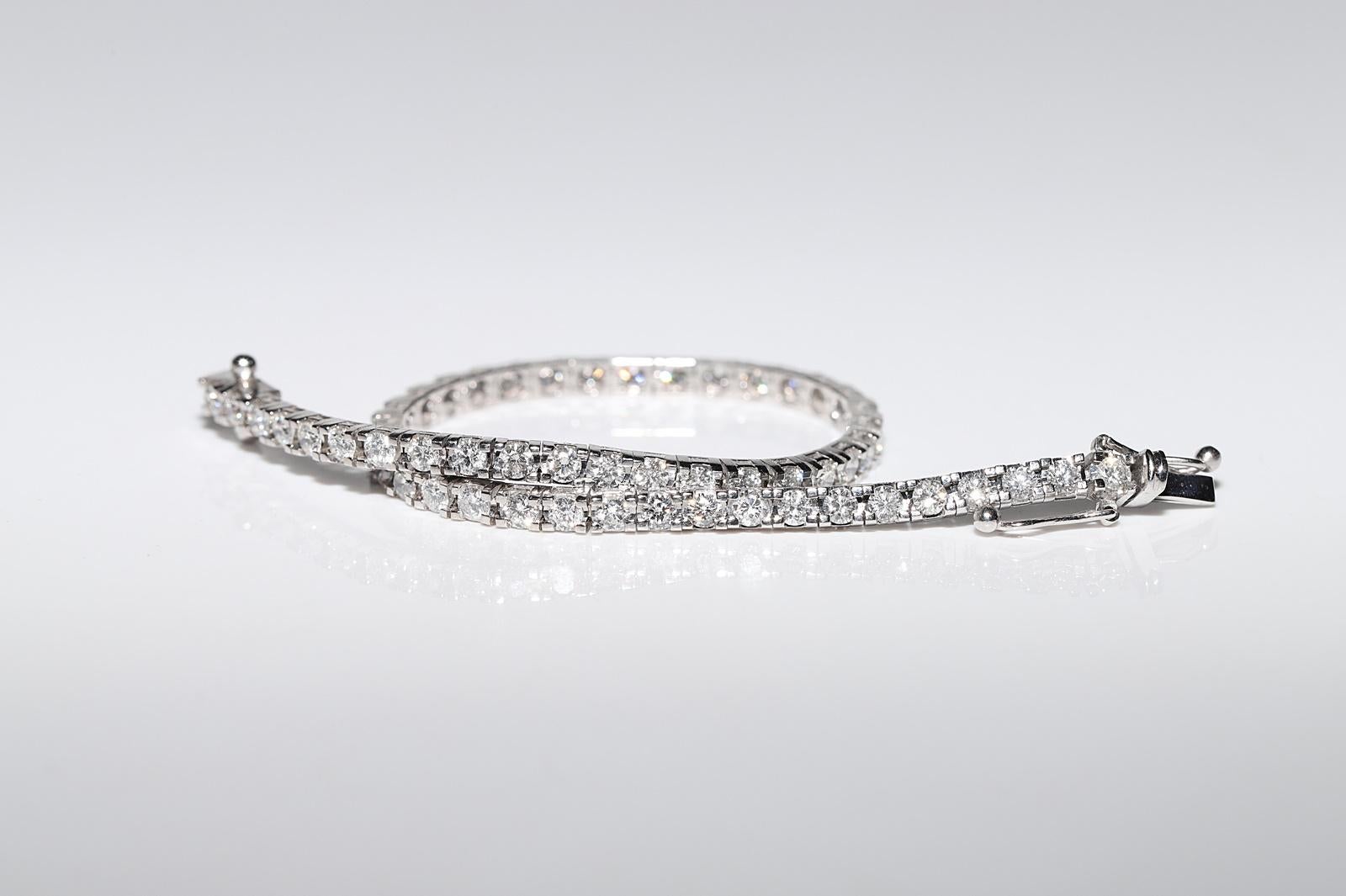 Bracciale Watervay decorato con diamanti naturali in oro bianco 14k in vendita 10