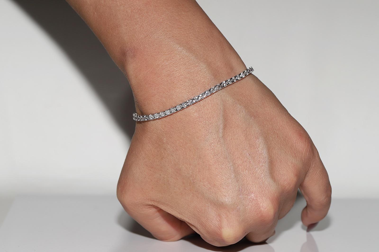 14k Weißgold Naturdiamant verziert Watervay Armband im Angebot 13