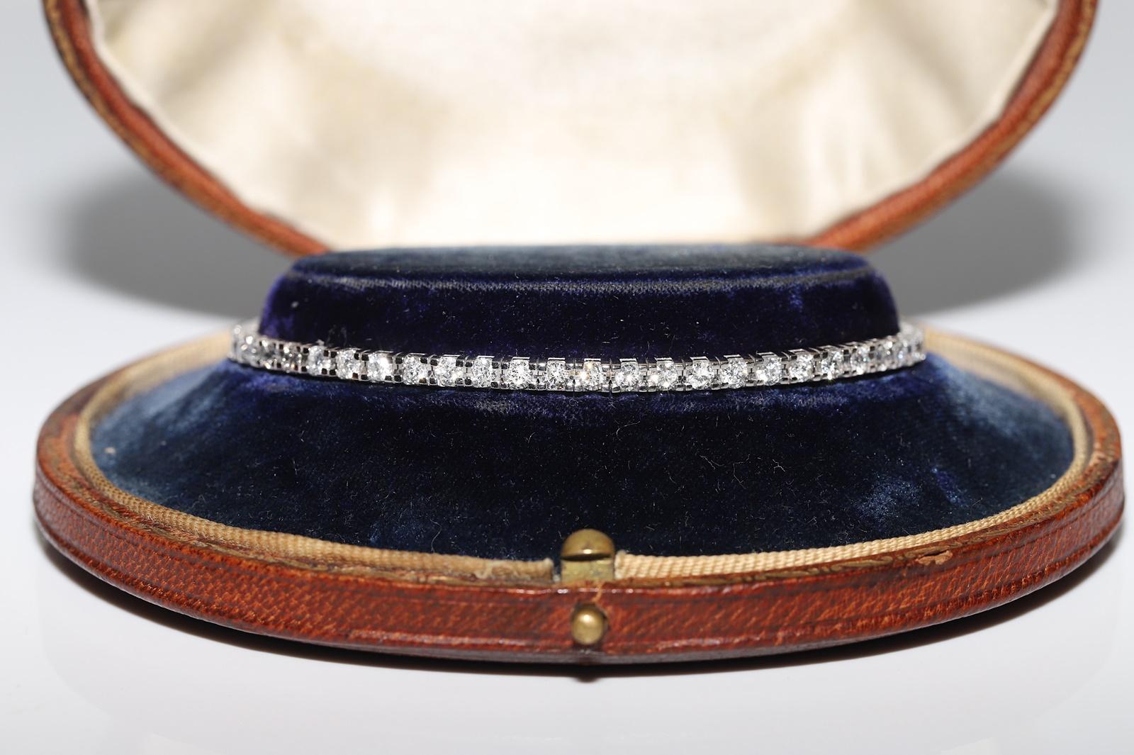 14k Weißgold Naturdiamant verziert Watervay Armband (Moderne) im Angebot