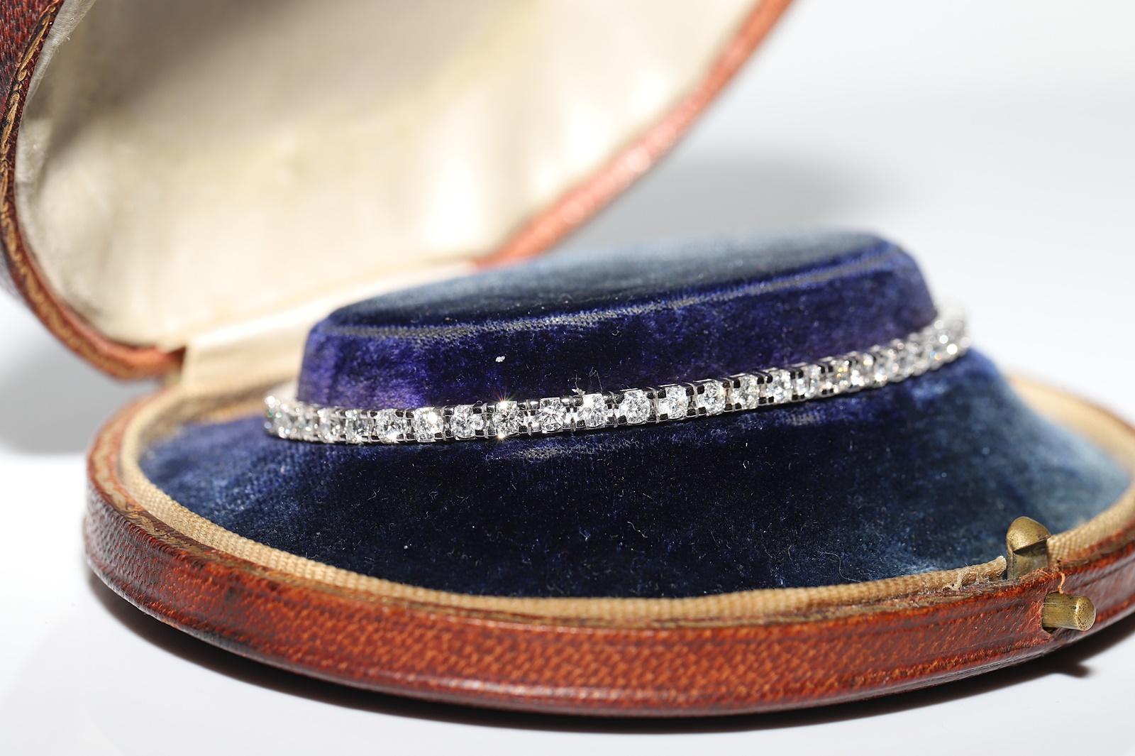 14k Weißgold Naturdiamant verziert Watervay Armband im Zustand „Gut“ im Angebot in Fatih/İstanbul, 34