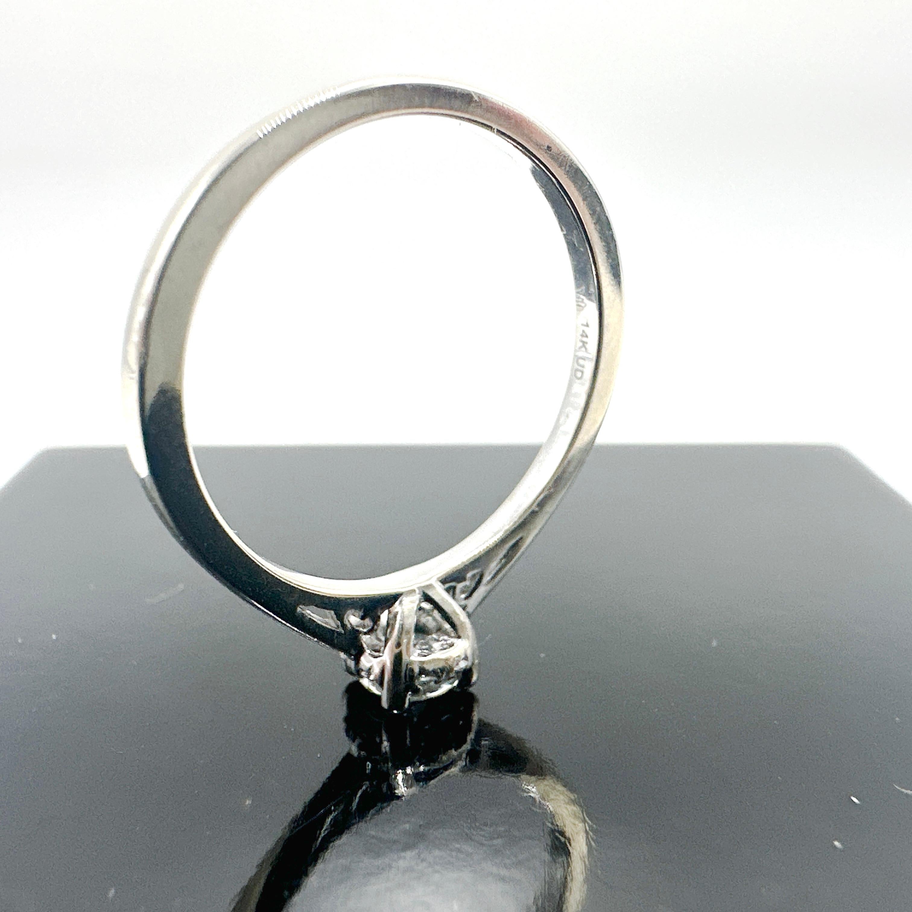 Women's 14k White Gold Natural Diamond Engagement Ring 0.37TCW