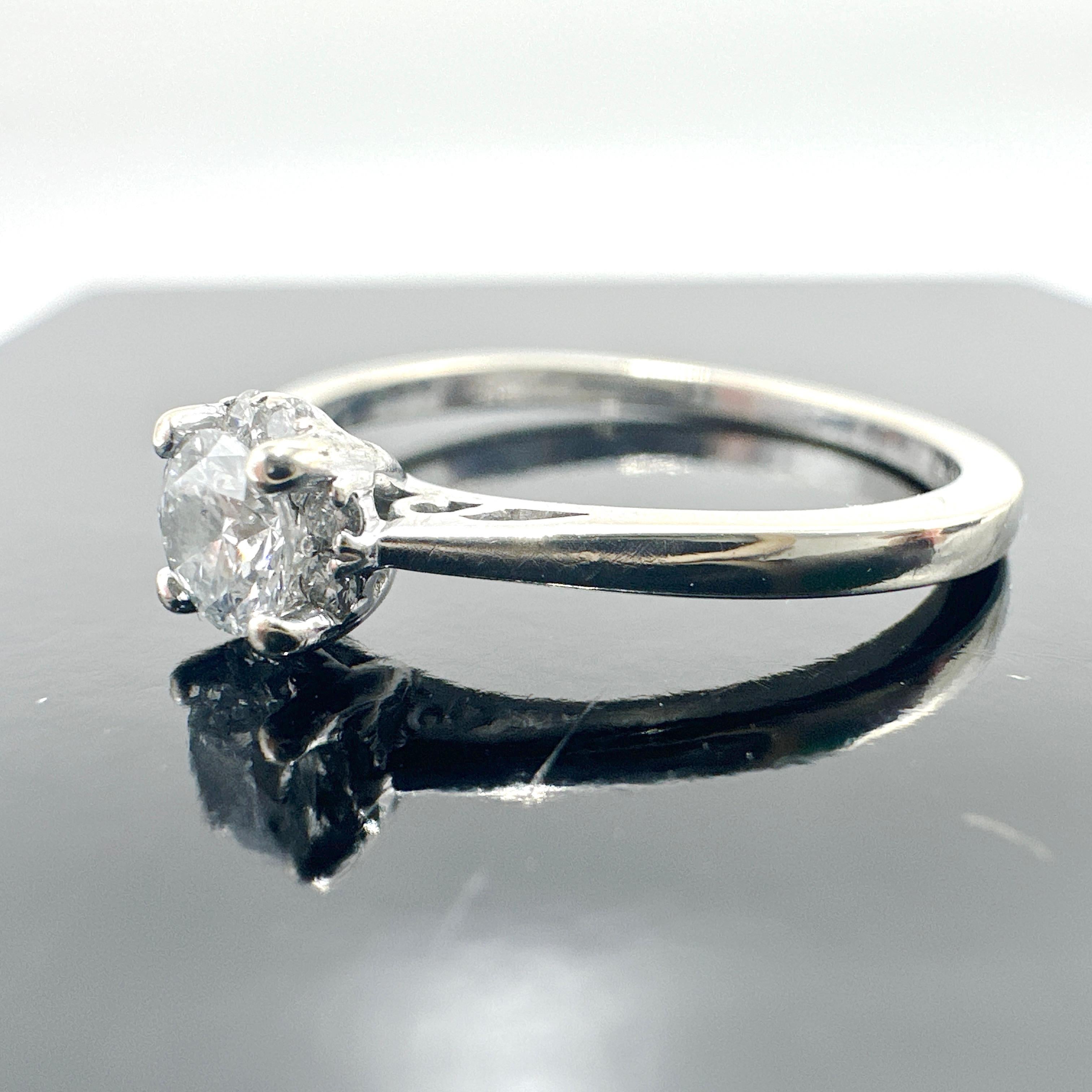 14k White Gold Natural Diamond Engagement Ring 0.37TCW 2