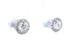 Orecchini a perno con diamante naturale in oro bianco 14k