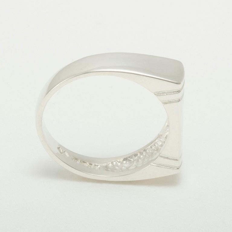 Customizable 14k White Gold Natural Diamond Mens Band Ring