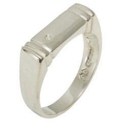 Bague pour homme en or blanc 14 carats avec diamants naturels, personnalisable