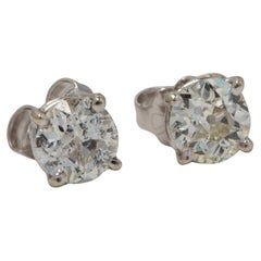 14k White Gold Natural Diamond Studs