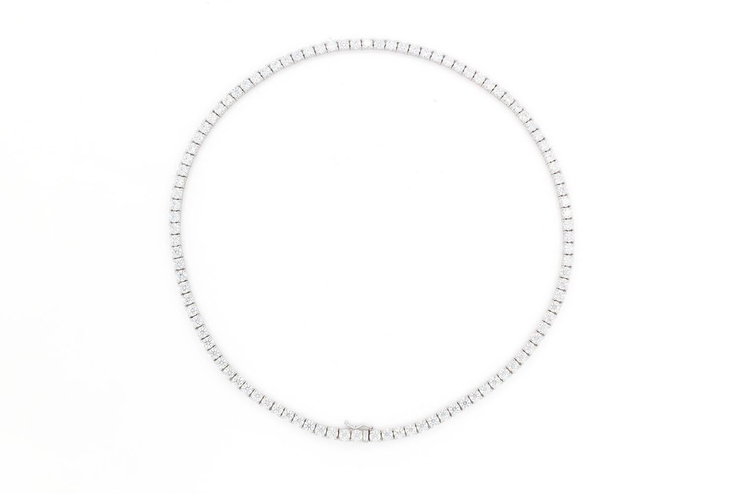 Collier de tennis en or blanc 14k et diamants naturels 23.00ctw Pour femmes en vente