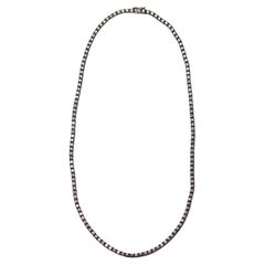14k White Gold Natural Diamond Tennis Necklace