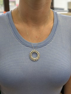 Luxury Platinum Natural Earth-Mined Diamond Circle Pendant