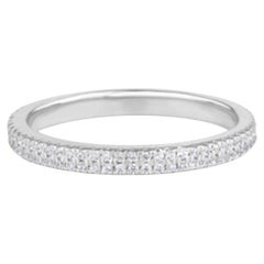 Anello di fidanzamento eternità in oro bianco 14k con pavé di diamanti naturali