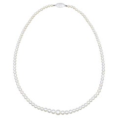14K White Gold Natural Pearl Necklace
