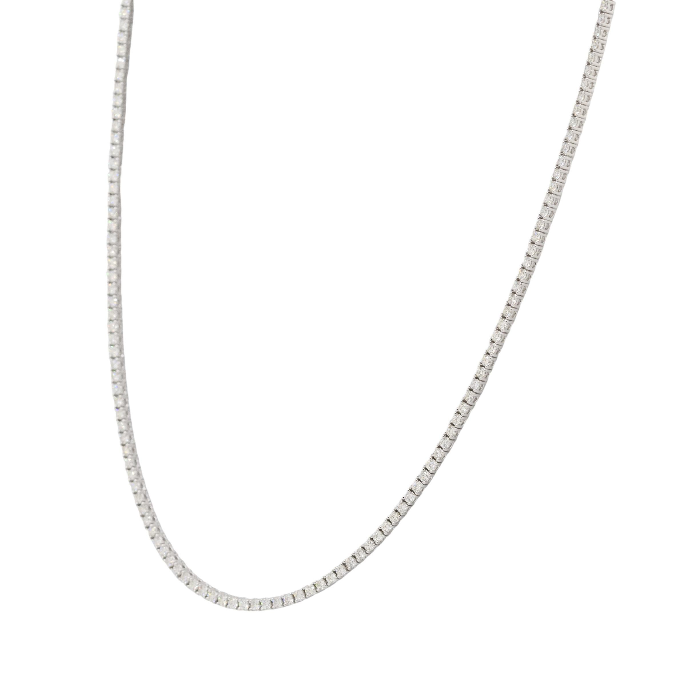 Collier tennis en or blanc 14 carats avec diamants ronds brillants naturels Unisexe en vente