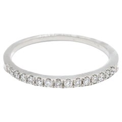 14k White Gold Natural Round Diamond Half Eternity Band 0.21TCW