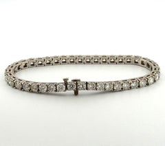 14K White Gold Natural Round Diamond Tennis Bracelet 9.80 ctw 7" G-H VS-SI