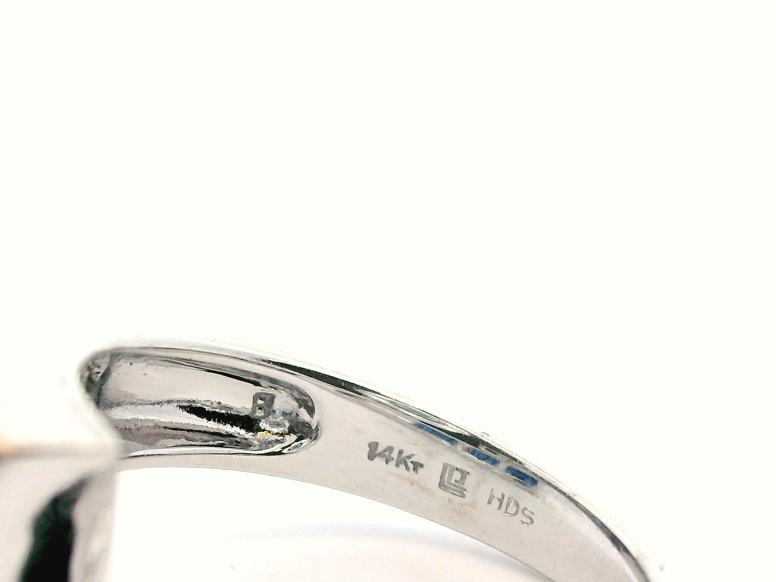 Bague de contournement en or blanc 14K saphir naturel et diamant Pour femmes en vente