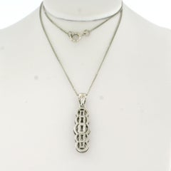Halskette aus 14-karätigem Weißgold mit einem Anhänger aus 18-karätigem Diamant, CIRCA 1990, 0,45 ct