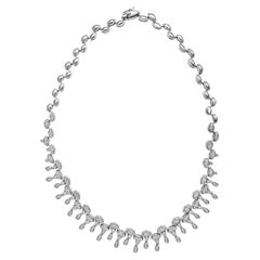 14K White Gold Necklace with 192 Round Diamonds 5.16cts G-H SI by Manart