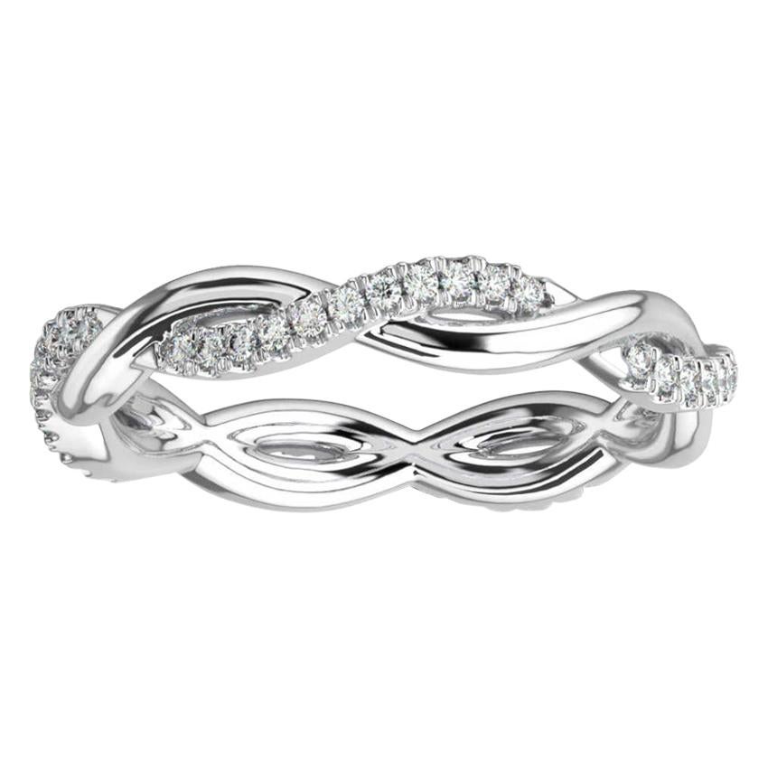 14K White Gold Norma Petite Interwine Eternity Diamond Ring For Sale