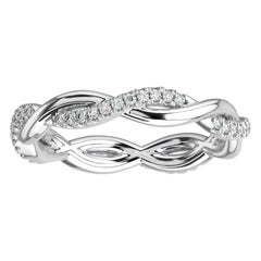 Anillo de oro blanco de 14 quilates Norma Petite Interwine Eternity Diamond Ring