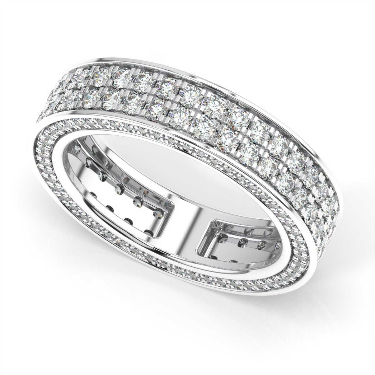 Round Cut 14K White Gold Olivia Eternity Diamond Ring '2 Ct. tw' For Sale