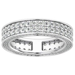 Bague d'éternité Olivia en or blanc 14 carats avec diamants 2 carats tw