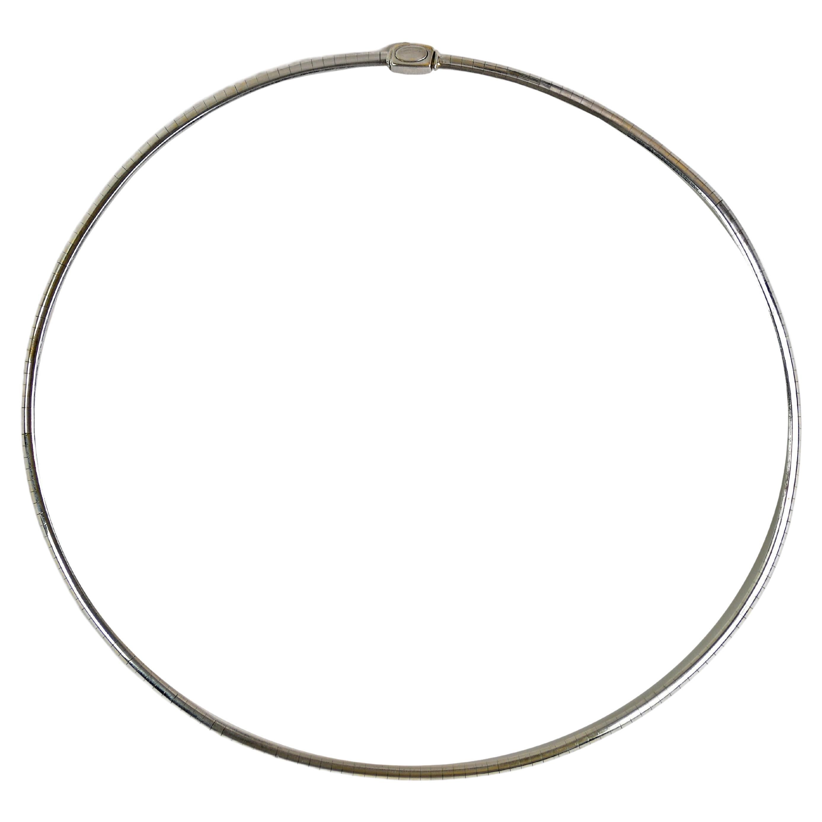 14K Weißgold Omega-Gliederhalskette 20,3 g