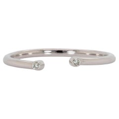 Fascia aperta in oro bianco 14K con accenti di diamanti Nature  Anello impilabile