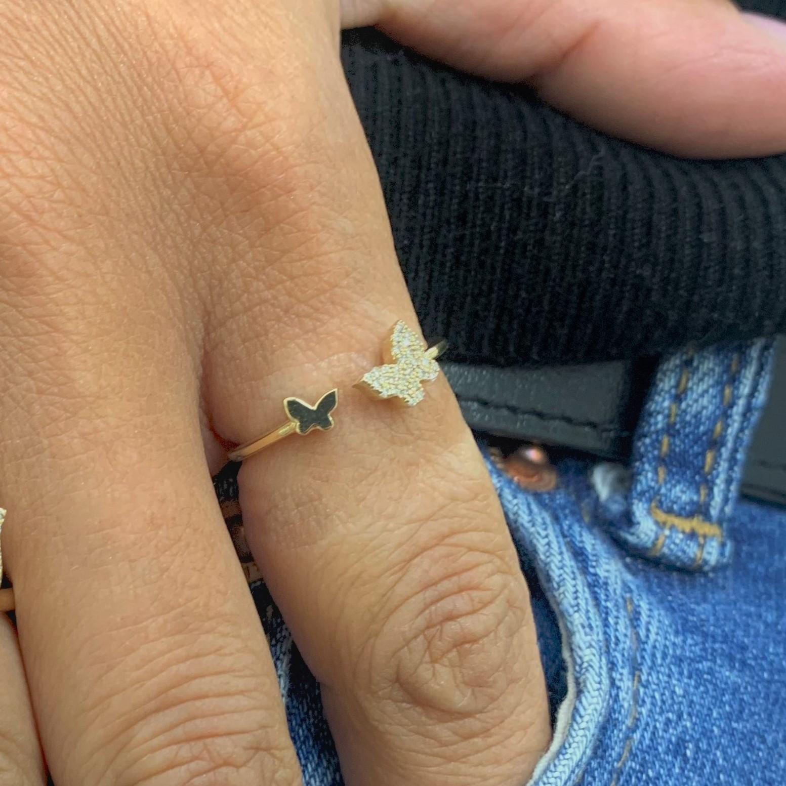 double butterfly diamond ring