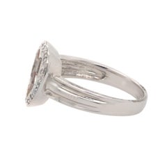 14 Karat White Gold Open Heart Diamond Ring